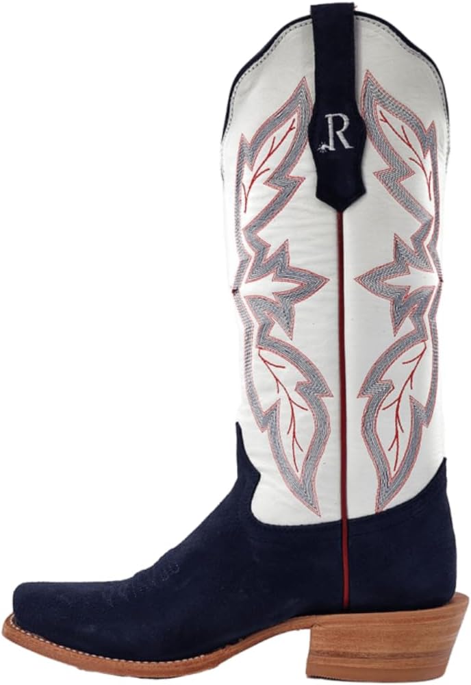 R. Watson Boots Womens Roughout Narrow Square Toe Cowboy Heel Leather Boot