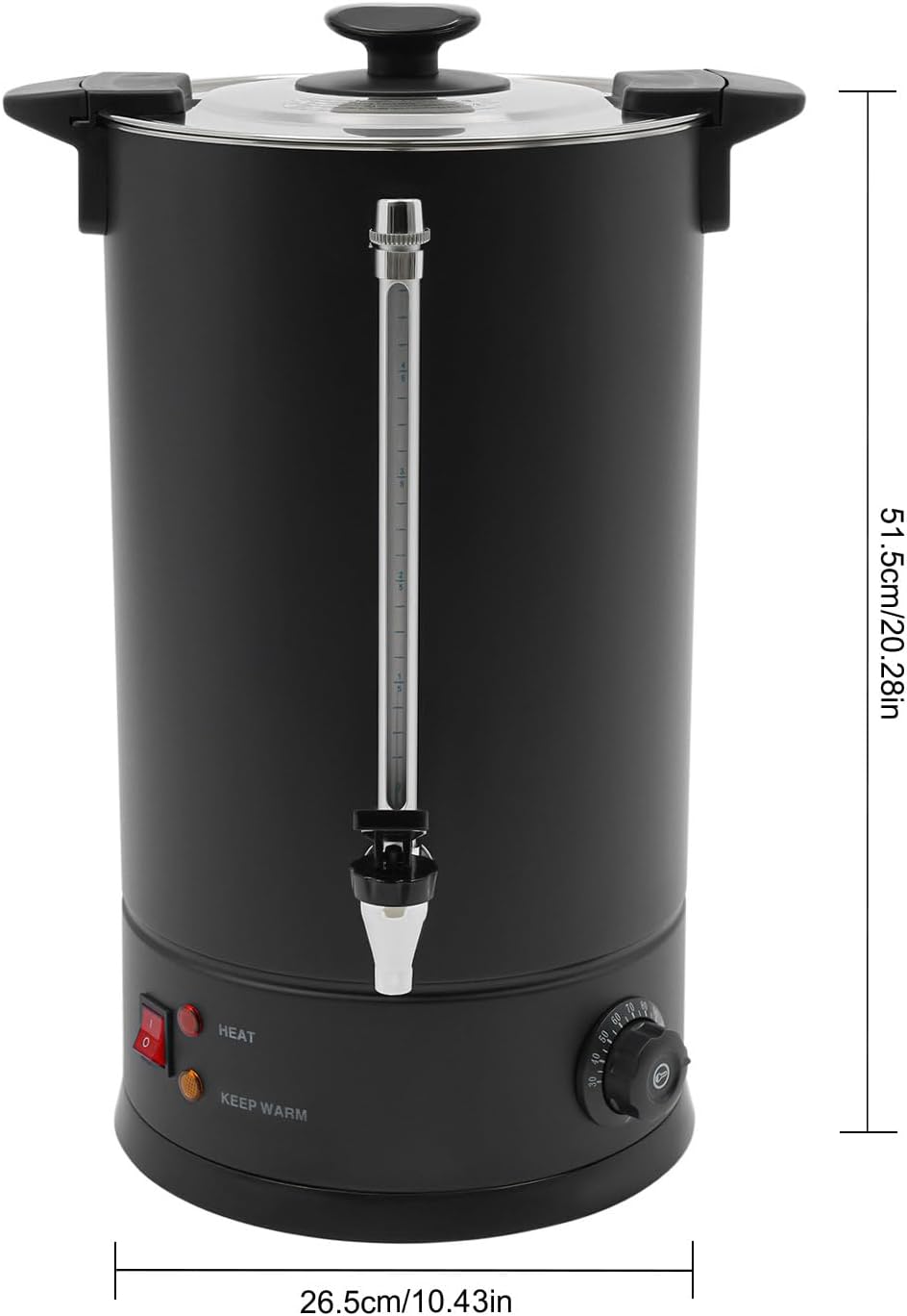 DYNAMI 15L/4Gal Commercial Coffee Pot,304 Stainless Steel Hot Beverage Dispenser with Automatic Temperature Control,1400W Electric Hot Water Urn,for Wedding, Party, Catering Events