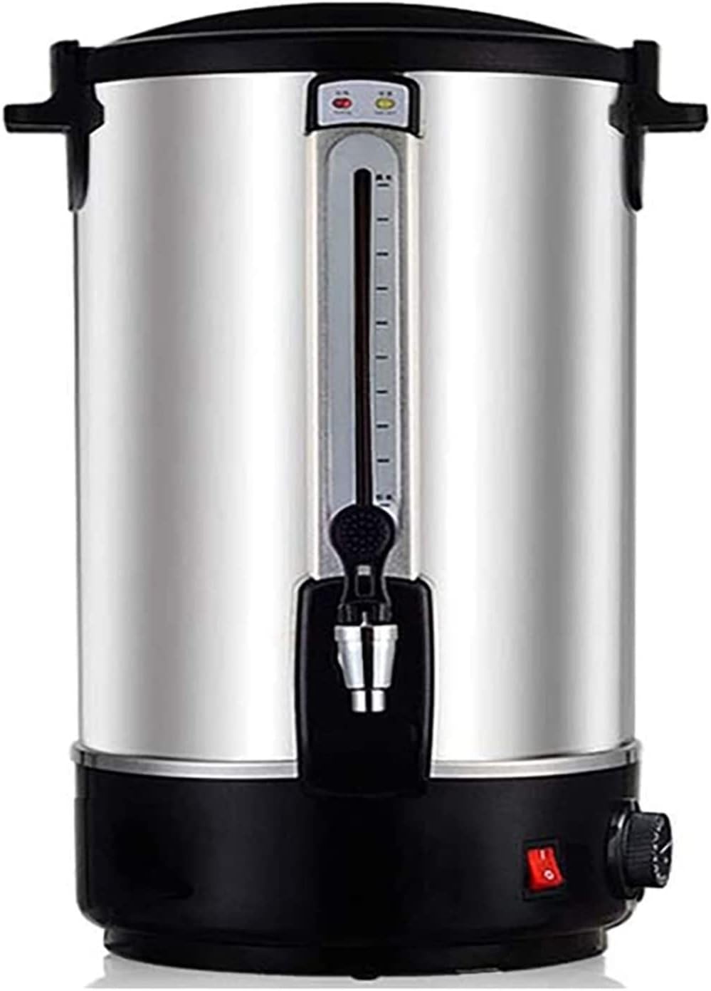 Commercial Electric Hot Water Boiler and Warmer, Stainless Steel Insulated Barrel Double Walled Beverage Dispenser with Spigot for Hot Water Milk Tea Coffee Juice, Home Party Use/-/6L