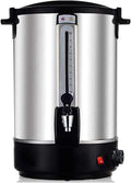 Commercial Electric Hot Water Boiler and Warmer, Stainless Steel Insulated Barrel Double Walled Beverage Dispenser with Spigot for Hot Water Milk Tea Coffee Juice, Home Party Use/-/6L
