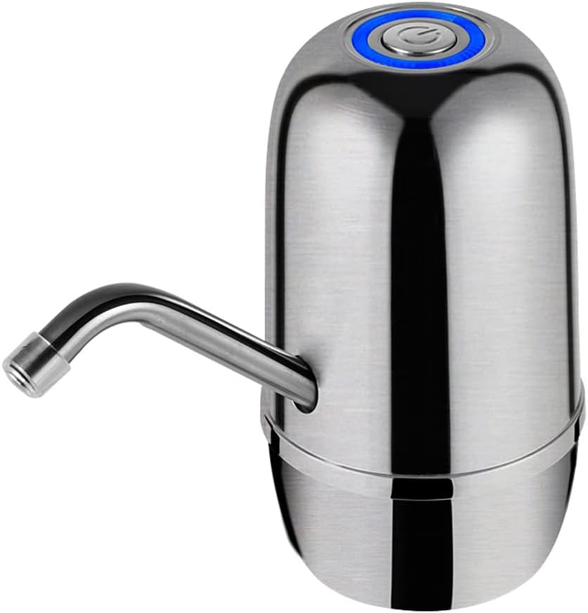 Sainless Steel Water Bottle USB Pump Dispenser Silver Electric Drinking Water Dispenser Tap with 2000 mAh Pumps Powerful