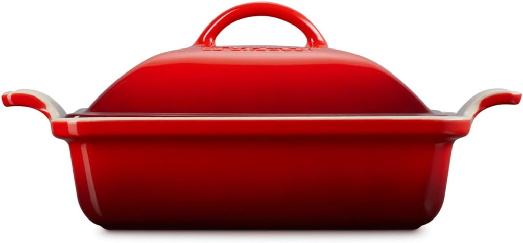 Le Creuset Stoneware Heritage Shallow Square Casserole, 2qt. (9'), Cerise