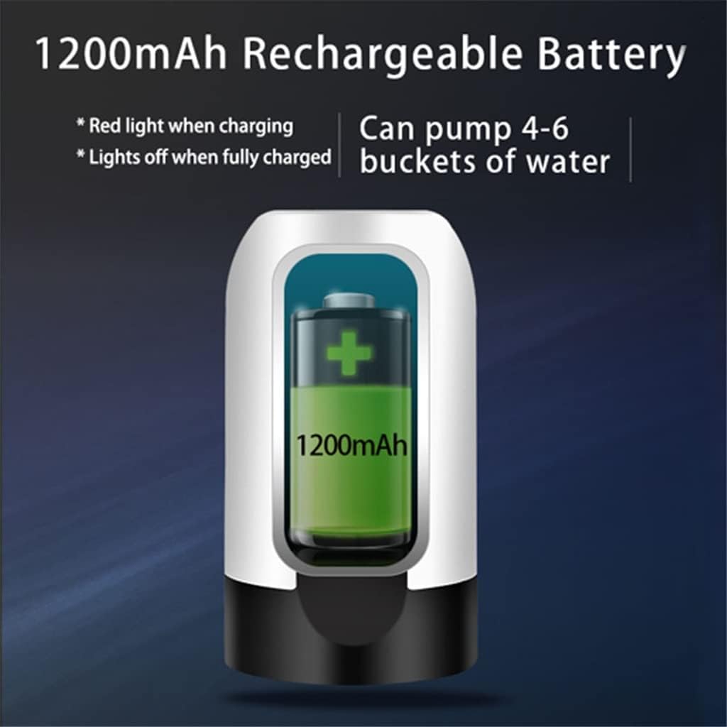 USB Water Bottle Automatic Water Dispenser Pump Charging Electric Water Dispenser Water Pump Bottle Water Pump Automatic (Color : White) (Black)