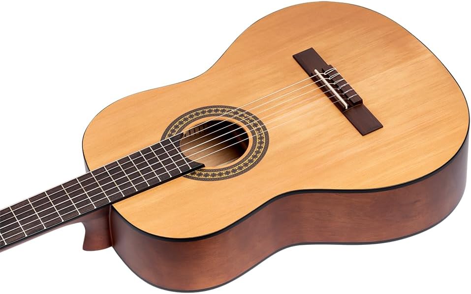 Ortega Left-Handed Student Series Full Size 6-String Nylon Classical Guitar, Matte Cedar Top (RSTC5M-L)
