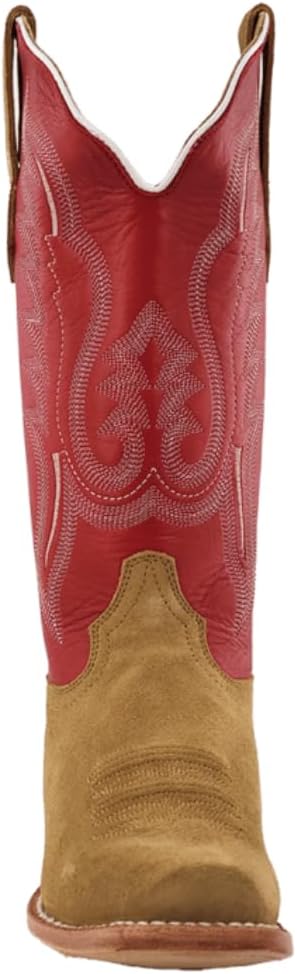 R. Watson Boots Womens Roughout Narrow Square Toe Cowboy Heel Leather Boot
