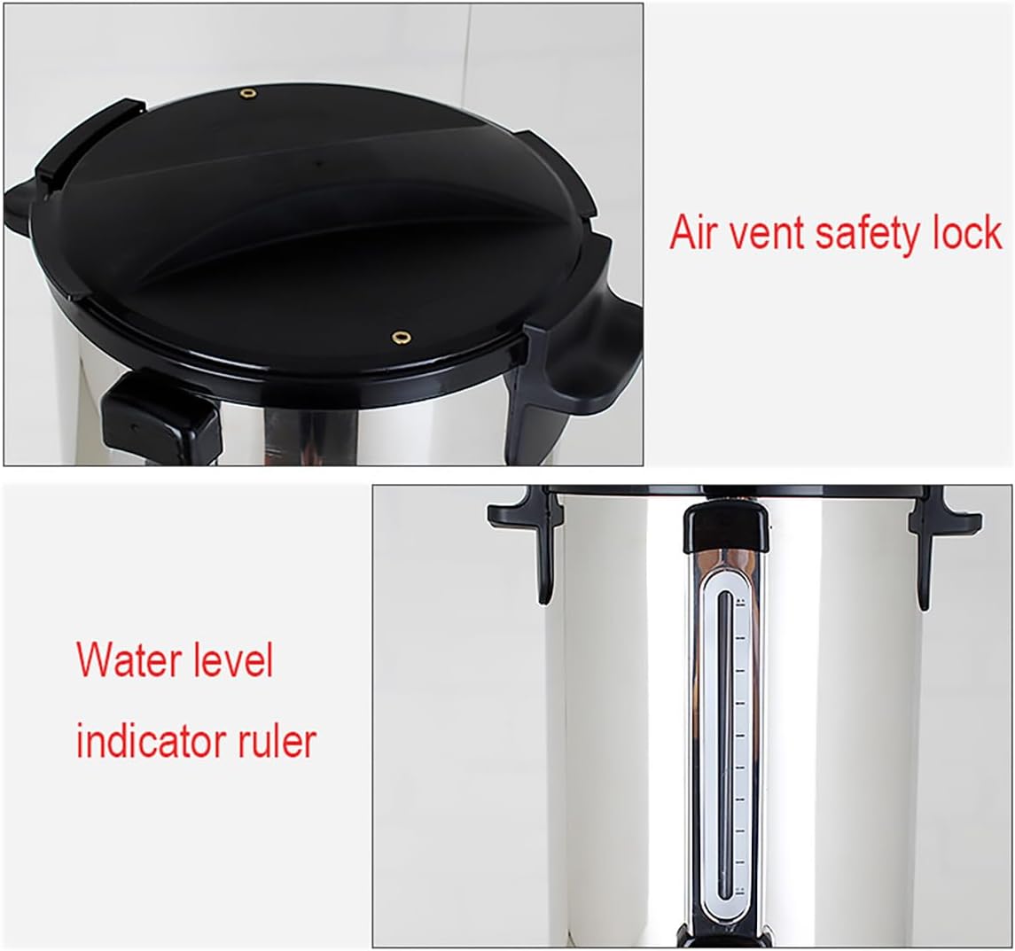 Insulated Beverage Dispenser for Catering, Stainless Steel Large Hot Water Boiler Urn with Faucet, 30-110°C Temperature Control for Home Party Office Cafe,40L