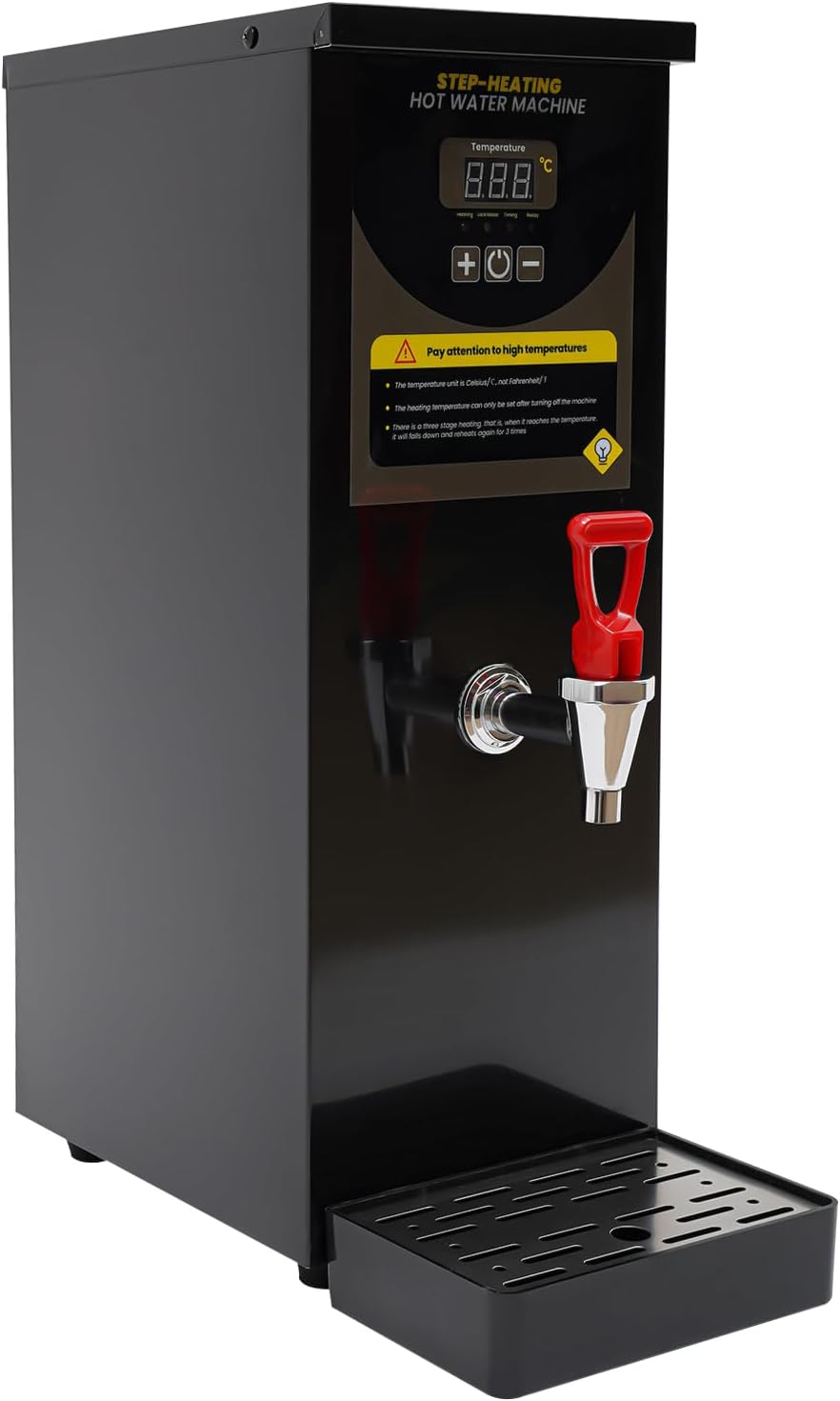 CNCEST Water Boiler Warmer, Water Boiler, Electric Water Boiler, Step-Heating Commercial Hot Water Dispenser (Black-8L)