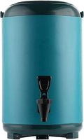 Stainless Steel Hot And Cold Water Dispenser Milk Tea Bucket - Portable Large Capacity Sealed Teapot With Faucet, Suitable For Catering, Office, Hotel, Party(Size:10L,Color:Blue)