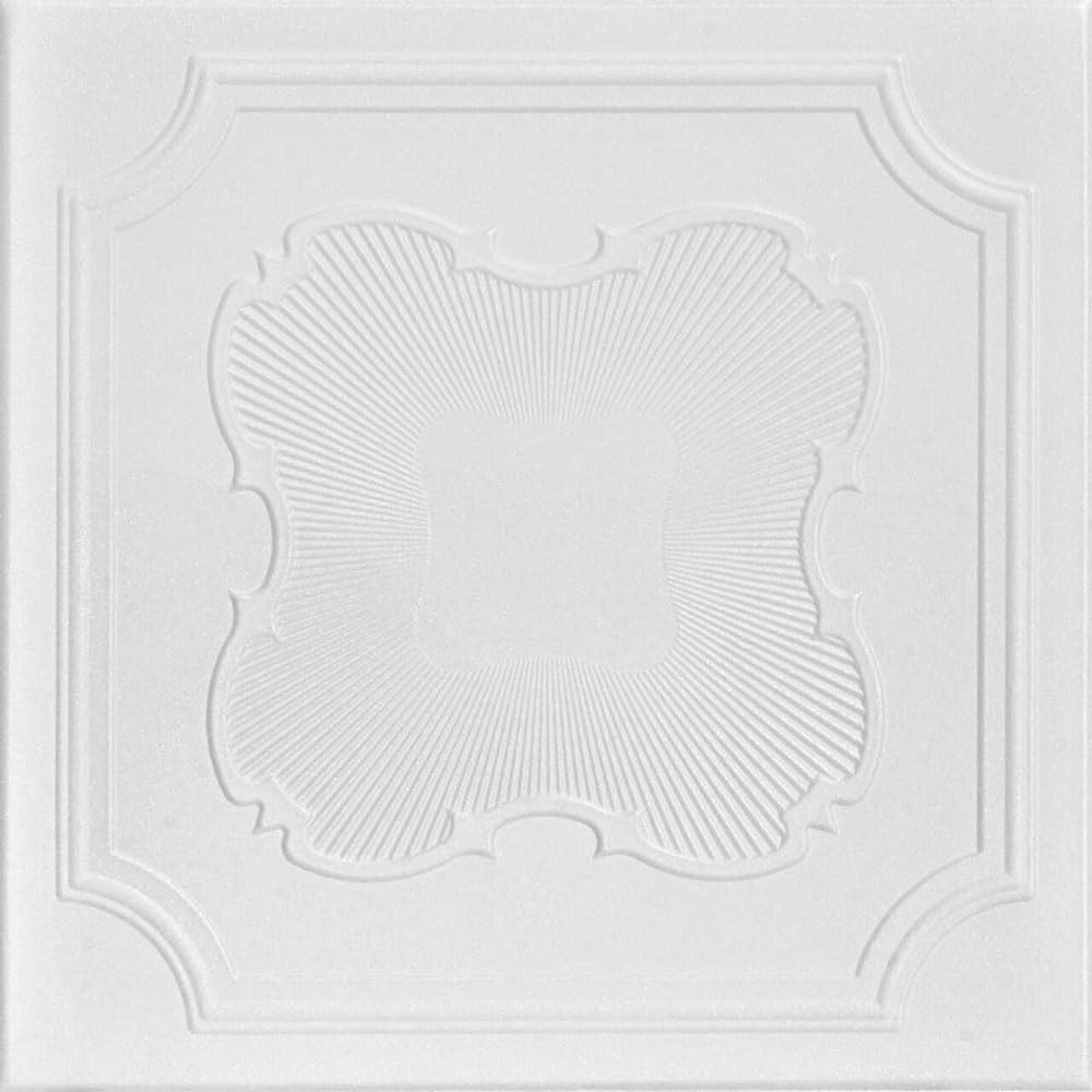 À LA MAISON CEILINGS R74 Coronado Foam Glue-Up Ceiling Tile (768 Sq. Ft./Case), Pack of 288, Plain White