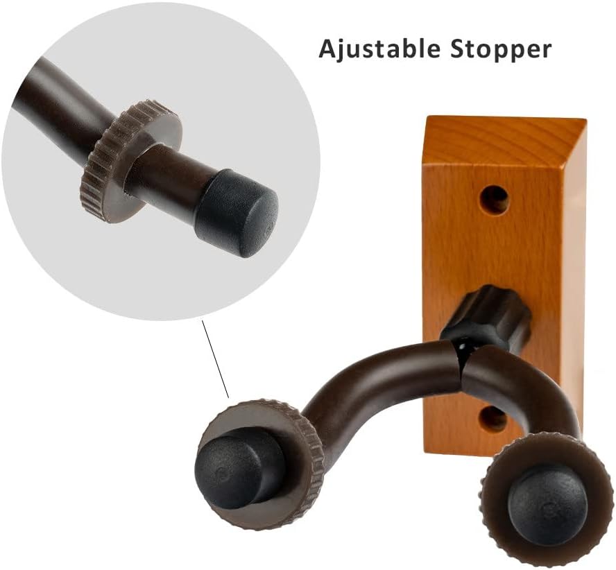 Guitar Hanger Hook Holder Stable And Wood Base Steel Hook Adjustable Wall Mount For Guitar Ukulele