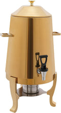 3.5 Gallon Stainless Steel Hot Beverage Dispenser - Coffee Urn Chafer w/Dual Heating (Electric & Fuel Tray) for Milk, Tea, Water, Juice - Ideal for Parties, Events, Buffet Catering