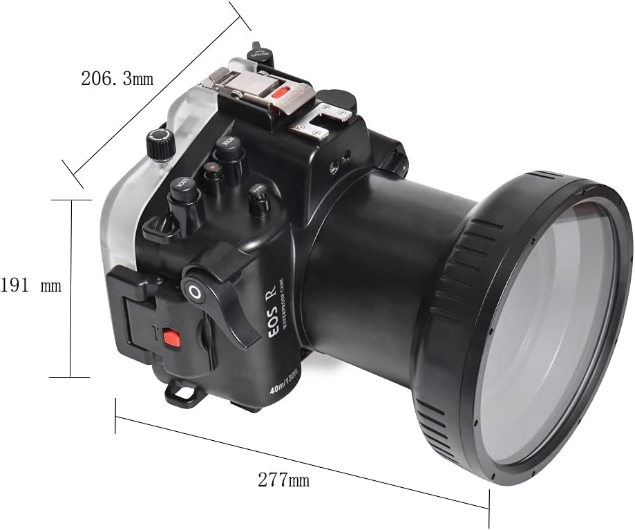 Seafrogs 40m/130ft Underwater Housing Waterproof Case for Canon EOS R, Compatible with 24-105mm Lens, for Underwater Photography or Videography