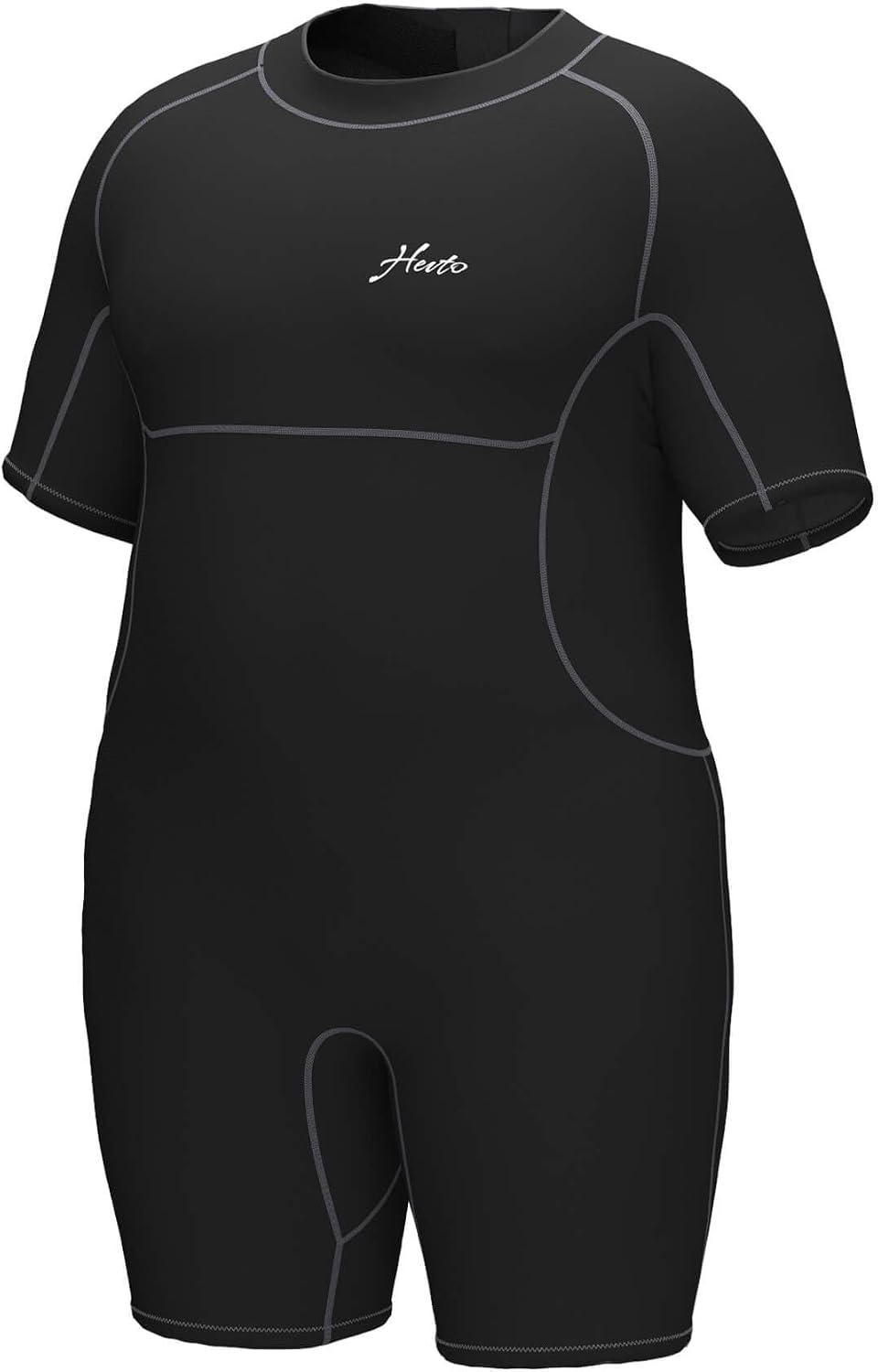 Hevto Plus Size Wetsuit Men Women 3/2mm Neoprene Full Shorty Wet Suit Back Zip Swimming Keep Warm in Cold Water