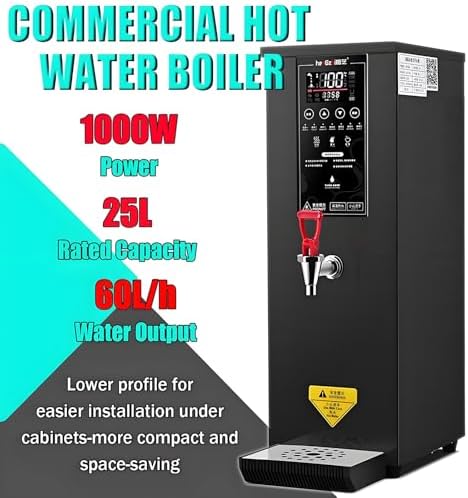 Professional Electric Hot Water Dispenser with LCD Touchscreen, Adjustable 86-212℉ Temperature - Instant Hot Water Machine for Restaurants, Cafes & Offices - Black