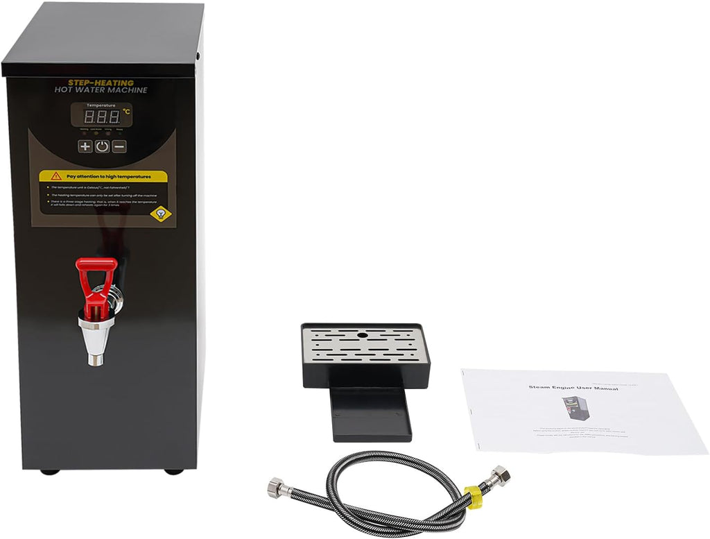 Water Boiler, Eletric Commercial Hot Water Dispenser Automatic 8L 2000W Heating for Tea Coffee Shop, Restaurant, Home, Office (Black)
