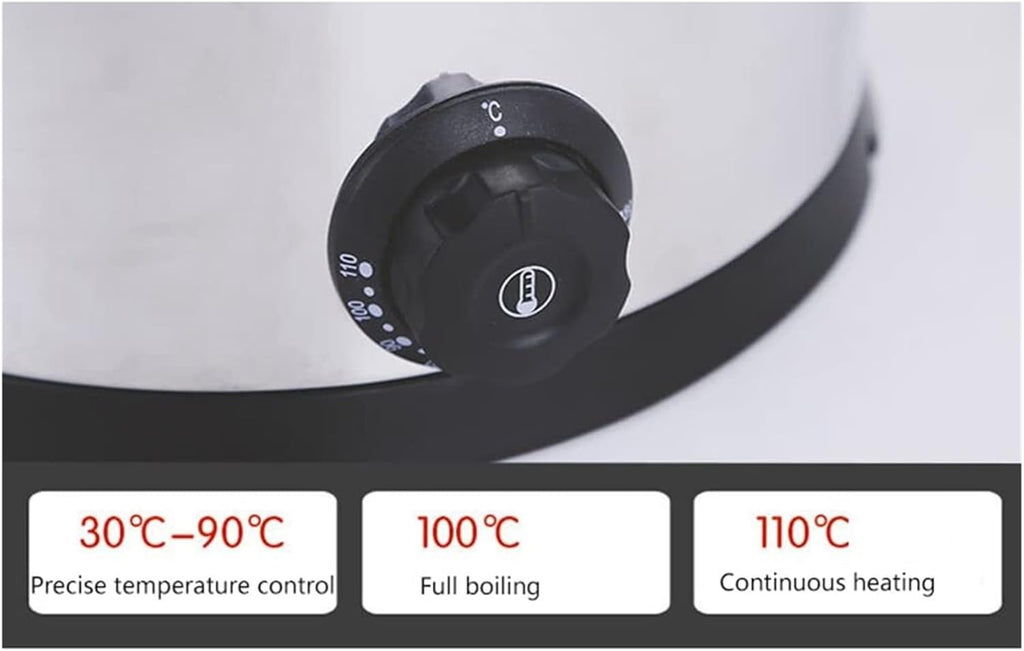 40L Commercial Hot Water Urn with Tap - Electric Stainless Steel Beverage Dispenser for Coffee, Tea, Milk | Insulated, Drip-Free Spout for Parties, Catering, Events