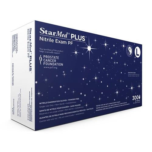 Sempermed SMNP304 StarMed Plus Nitrile Glove, 2.5 Mil, Powder-Free, Large (Case of 3000)