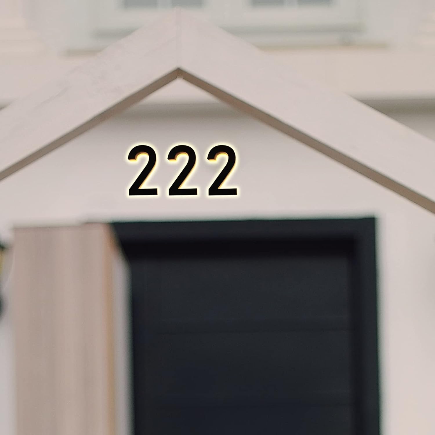Modern Illuminated Address Numbers, 14' Backlit Floating LED House Number For Outside, Stainless Steel Light Up Home Address Number With Nail Kit,B