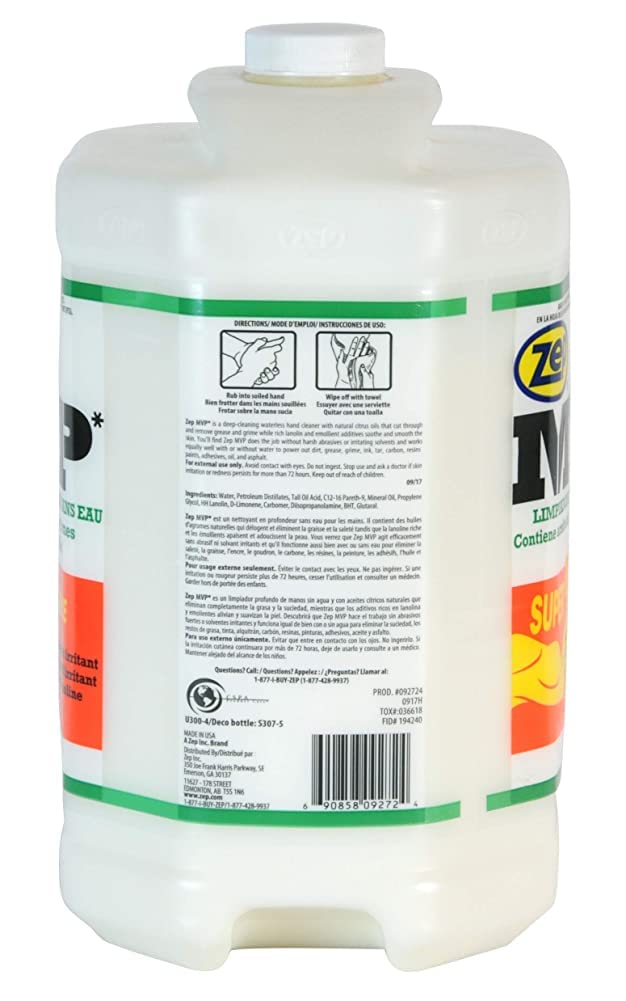 Zep MVP Waterless Hand Cleaner Ultra Wipes Shop Towels - 1 Gal (Case of 4) - 323024 - Quickly Removes Grease & Grime from Your Hands without Water