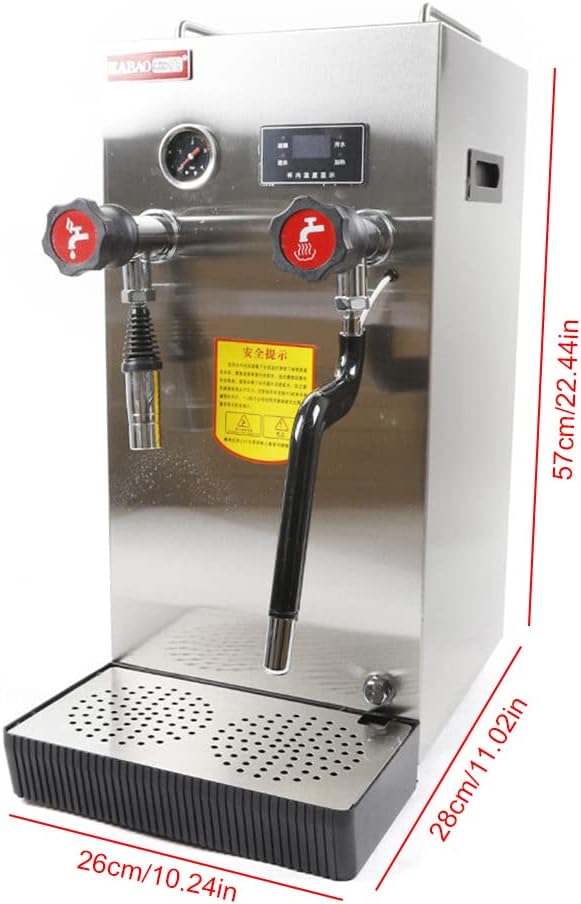 Commercial Milk Frother Machine Multi-purpose Electric Water Boiler Dispenser 2500W 2.1Gal Automatic Boiling Water Frother Commercial Steam Milk Foam Machine for Coffee Shop, Bar, Milk Tea Shop