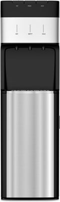 VECYS Self-Cleaning Bottom Loading Water Dispenser for 3-5 Gallon Bottle, 304 Stainless Steel Reservoirs & Intake Tube, Hot Cold Room Temperature Water Cooler, Child Safety Lock