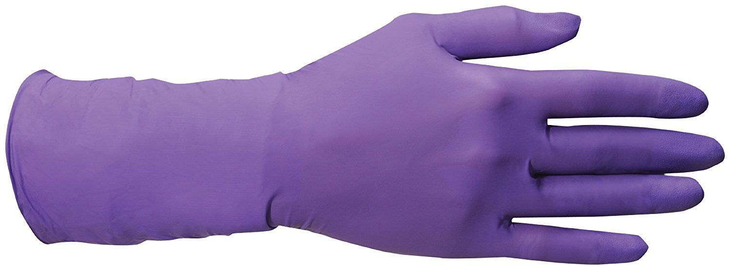 Halyard Health 50602 NITRILE-XTRA Powder Free Exam Gloves, Non-Sterile, 12' Length, Medium, Purple (10 Boxes of 50, 500 Total)