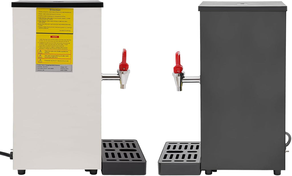 2.64/3.96/5.28gal Electric Water Boiler with Display Screen, Commercial Hot Water Dispenser with Drip Tray, Timable Boiling Water Machine for Kitchen, Restaurant, Hotel, Home (Silver, 2.64gal)