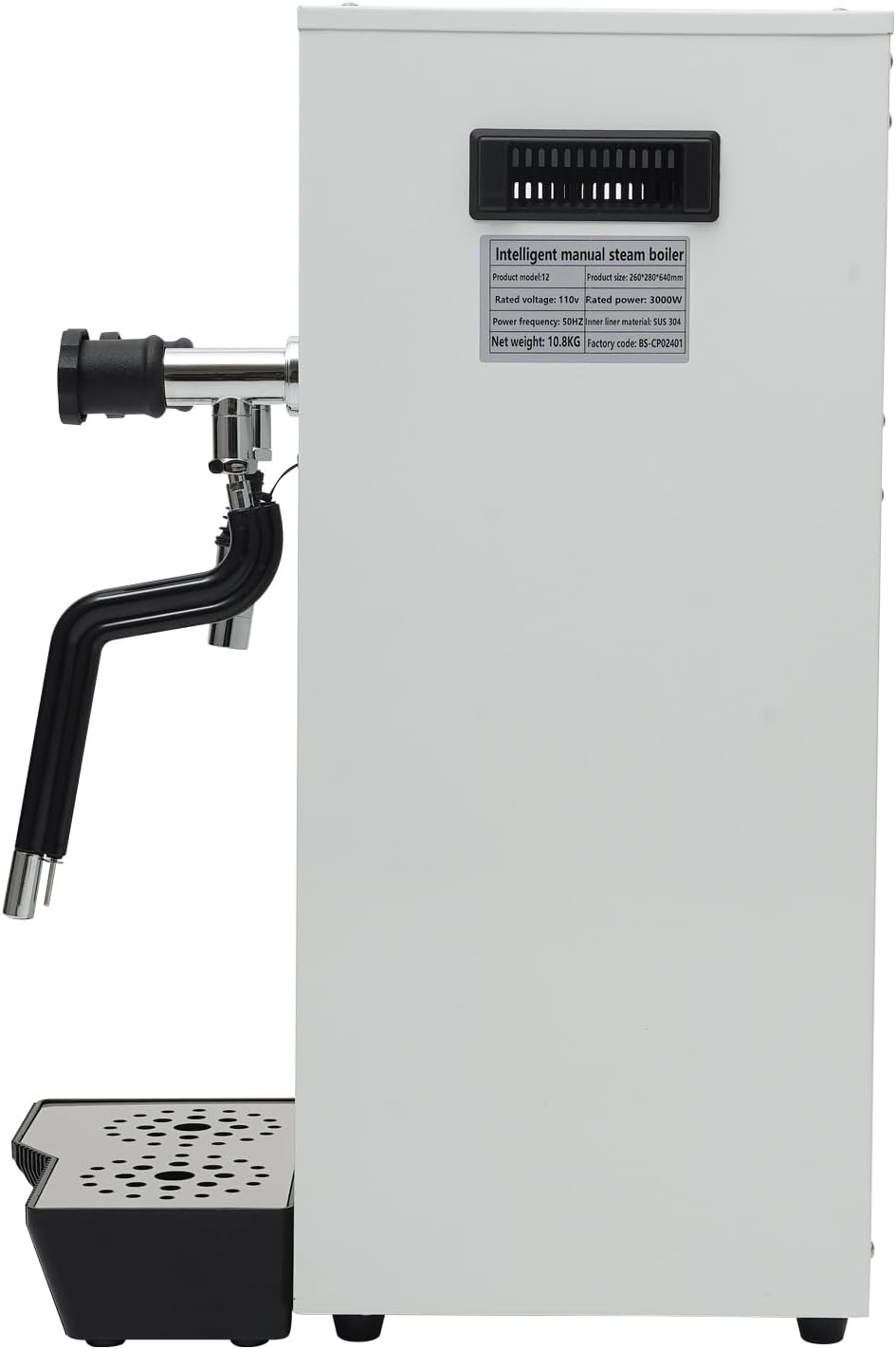 Commercial Hot Water Dispenser, 12L/3.2 Gallon 3000W, 304 Stainless Steel Instant Heating with Fixed Timer & Lcd Display for Coffee Shops, Tea Houses, Restaurants, and Offices (White)