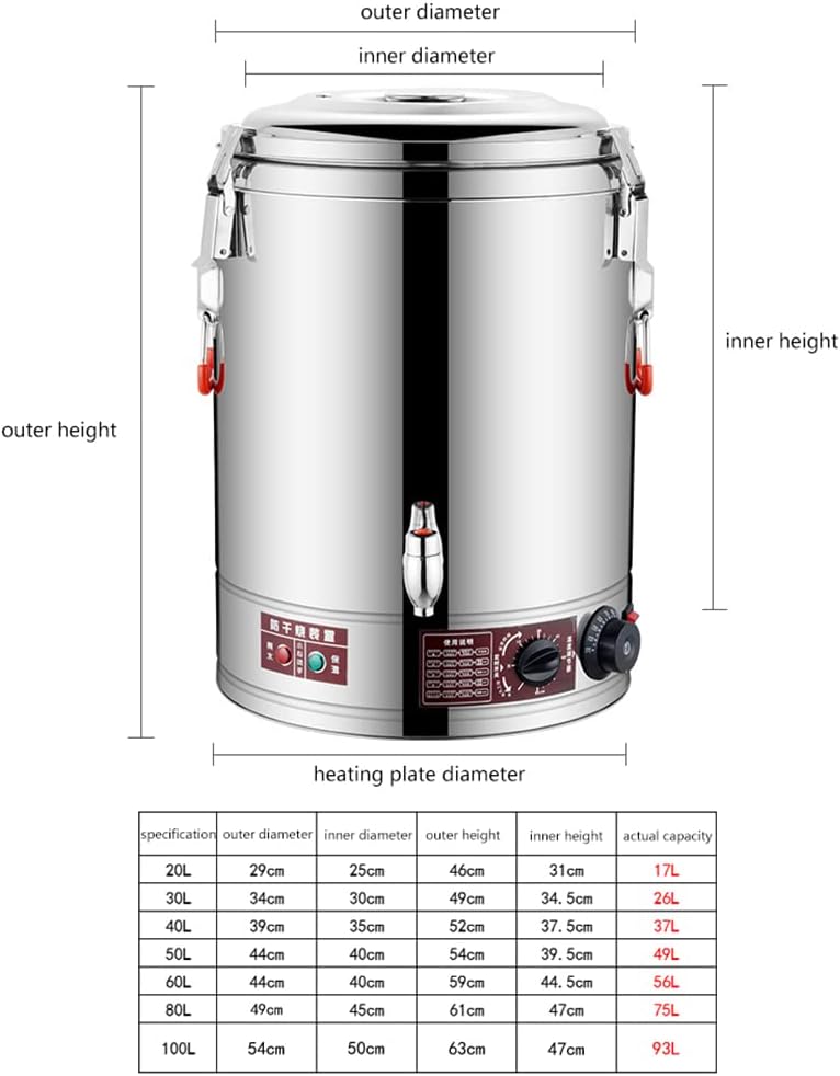 50L Commercial Electric Hot Water Urn - Stainless Steel Insulated Tea Urn for Catering, Restaurant, Beverage Shop & Party - Large Capacity Heating Solution