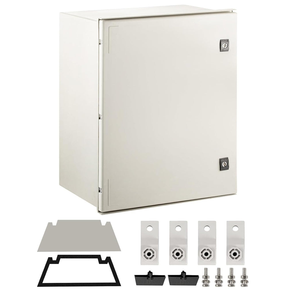 Happybuy NEMA Steel Case, 24x20x9'' NEMA 4X Fiberglass Electric Enclosure, with IP66 Water and Dust Resistance, Ideal for Both Outdoor and Indoor Applications, Comes with Mounting Plate (60x50x23 cm)