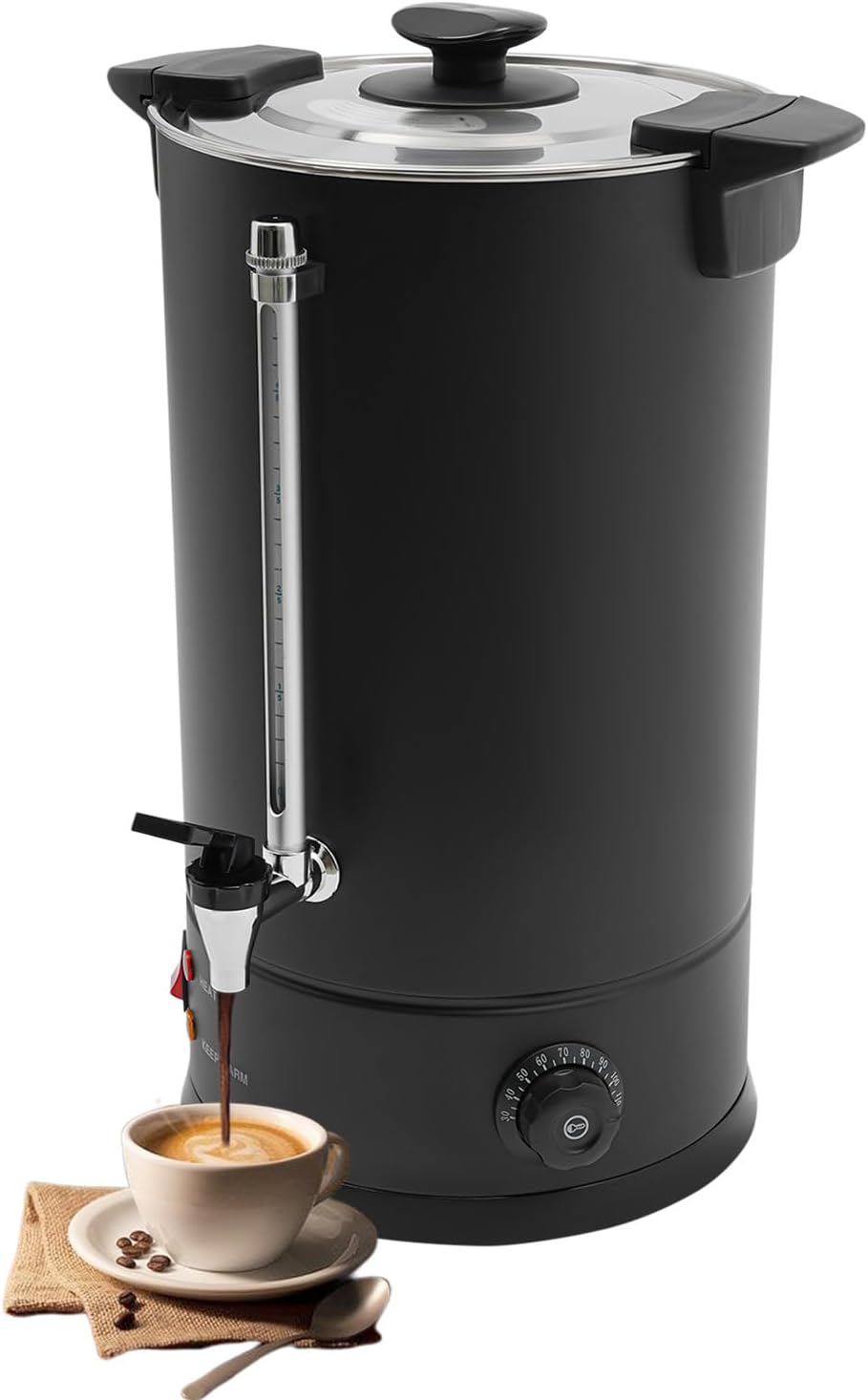 DYNAMI 15L/4Gal Commercial Coffee Pot,304 Stainless Steel Hot Beverage Dispenser with Automatic Temperature Control,1400W Electric Hot Water Urn,for Wedding, Party, Catering Events