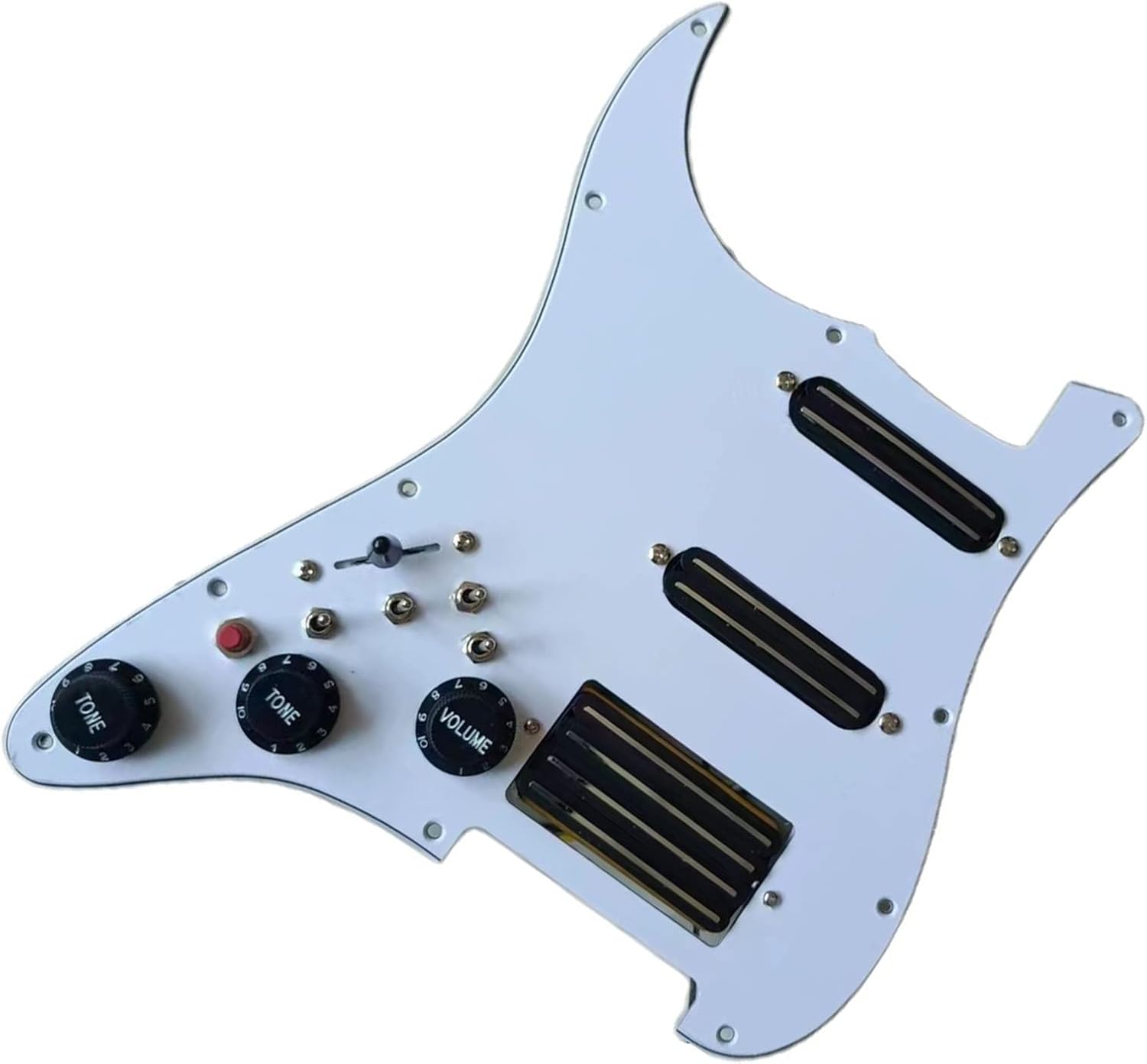 HSS Prewired Loaded Left Handed Guitar Pickguard Set Multifunction Black Mini Humbucker Pickups Pickup Set with Pickguard