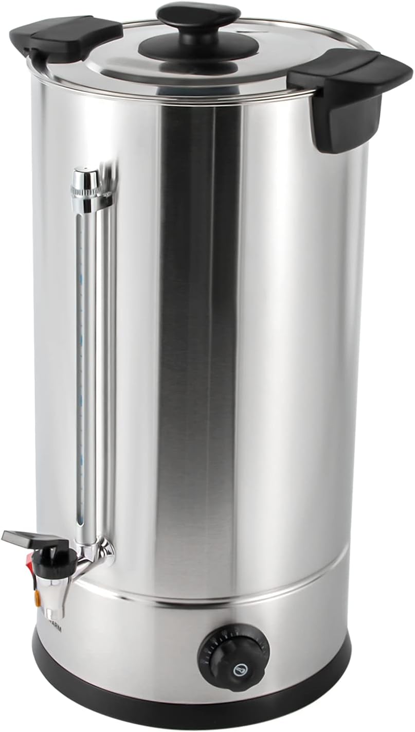 Commercial Coffee Urn Hot Water Urn with Thermostat Control, 1.4KW 25L/6.6Gal Temperature Adjustable(86-230°F) Commercial Coffee Pot Electric Percolator Coffee Pot for Home, Restaurant, Office