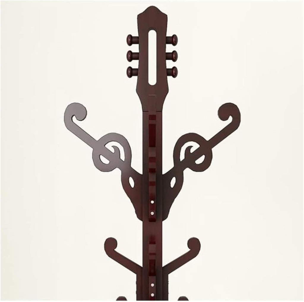 Coat Rack Standing Coat Rack With 12 Hooks And Round Base Guitar Shape Coat Stand Easy Install Coat Tree Coat Tree, 185*42cm