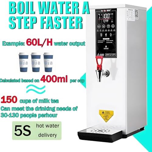 Professional Electric Hot Water Dispenser with LCD Touchscreen - Instant Adjustable Temperature 86-212℉ - Ideal for Restaurants, Cafes, Offices - Black Commercial Water Machine