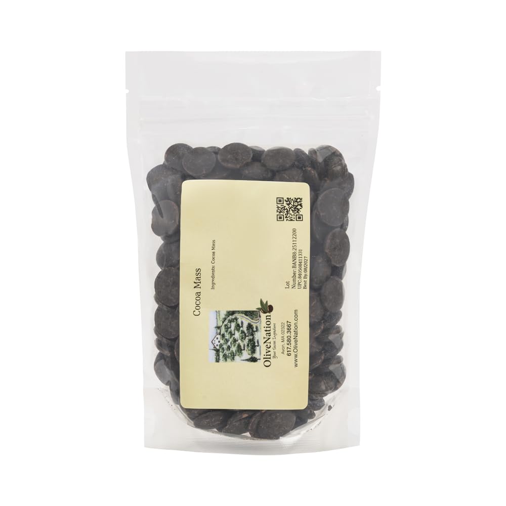 OliveNation Cocoa Mass - Unsweetened 100% Cocoa Baking Chocolate, Pure Chocolate Liquor for Confectionery, Candy, Molding, Baked Goods, Deep Bitter Flavor Balances Sweetness & Adds Depth (80.00oz)
