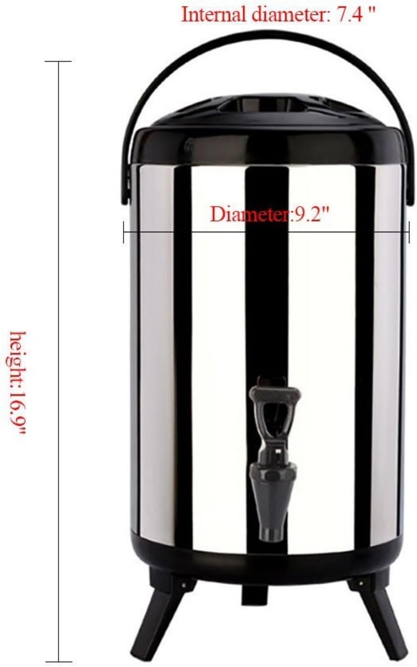 8 L Insulated Drink Dispenser Hot Water Dispenser 2.11 Gallon Stainless Steel Beverage Dispenser Coffee Urns Hot and Cold Drink Dispenser with Pump Spigot for Party Tea, Milk, Water