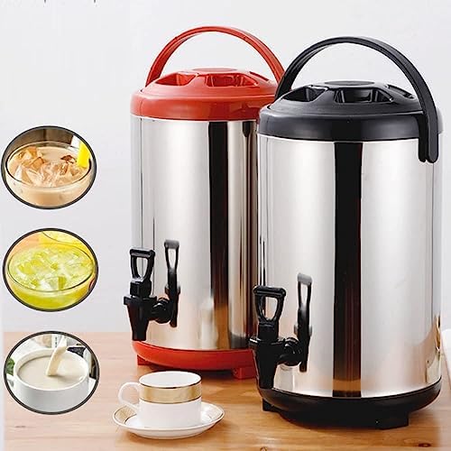 Stainless Steel Hot Water Dispenser with Faucet, 6L Commercial Coffee Urn, Insulated Thermostat Water Boiler, 10-12 Hour Keep Warm, Perfect for Catering and Events, Black