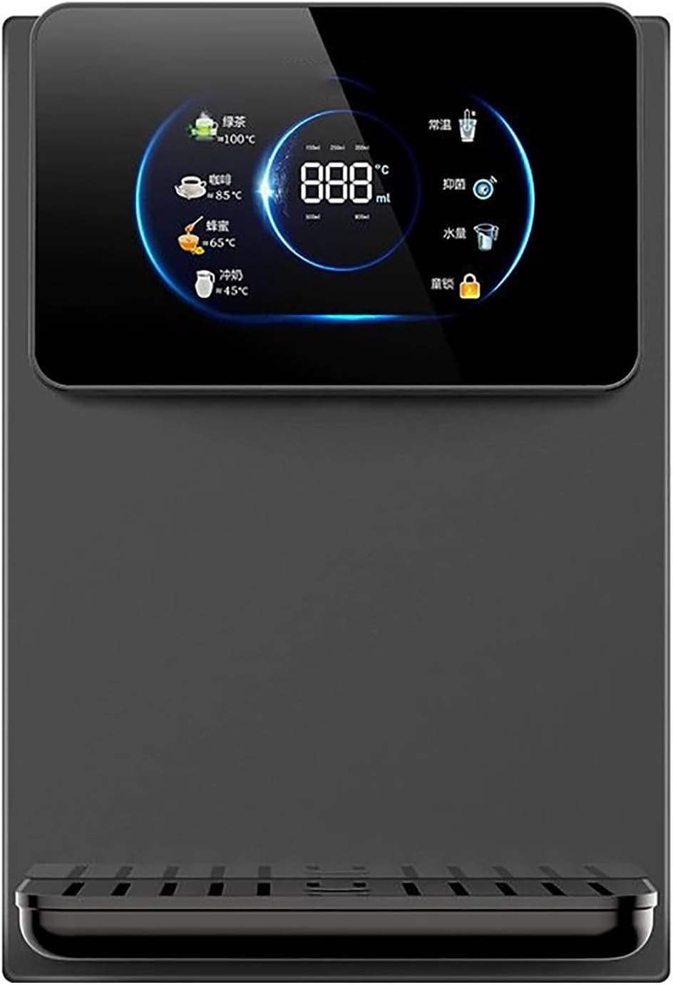 Wall Mounted Instant Heat Water Dispenser, 5 Levels Temperature Control, 5rd Level Water Volume Control, Automatic Cold Despenser with Child Lock(Black)