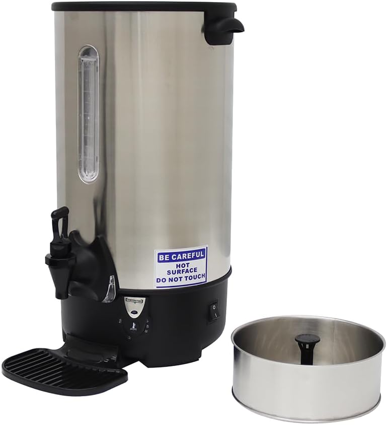 110V Stainless Steel Large Capacity Hot Coffee and Tea Dispenser with Independent Filter Commercial Electric Water Boiler Office Kitchen Electric Kettle 15.4L