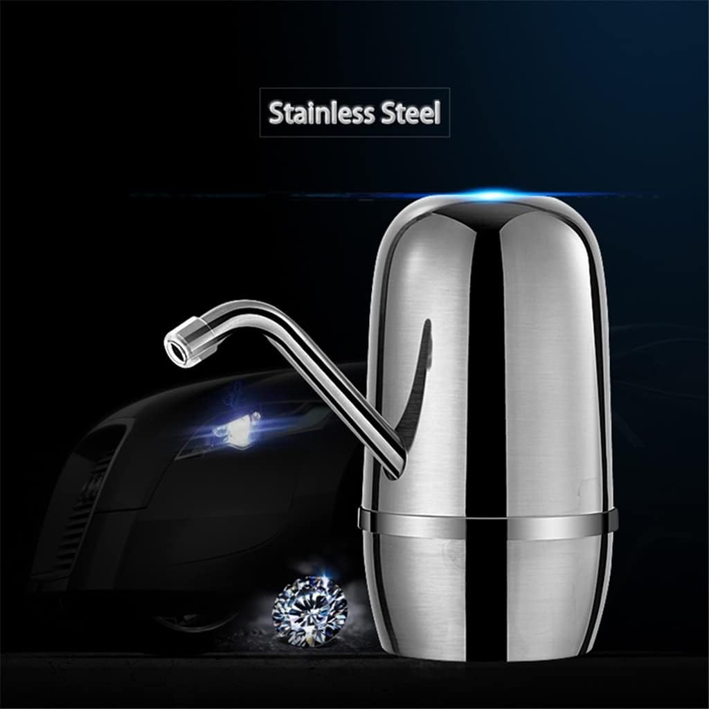 Sainless Steel Water Bottle USB Pump Dispenser Silver Electric Drinking Water Dispenser Tap with 2000 mAh Pumps Powerful