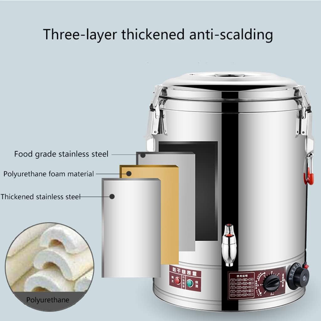 50L Commercial Electric Hot Water Urn - Stainless Steel Insulated Tea Urn for Catering, Restaurant, Beverage Shop & Party - Large Capacity Heating Solution