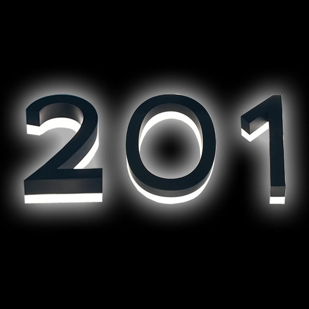 Modern Backlit LED Address Numbers For House 18', Steel Light Up House Numbers For Outside, Lighted Home Address Numbers, LED Illuminated House Numbers,S