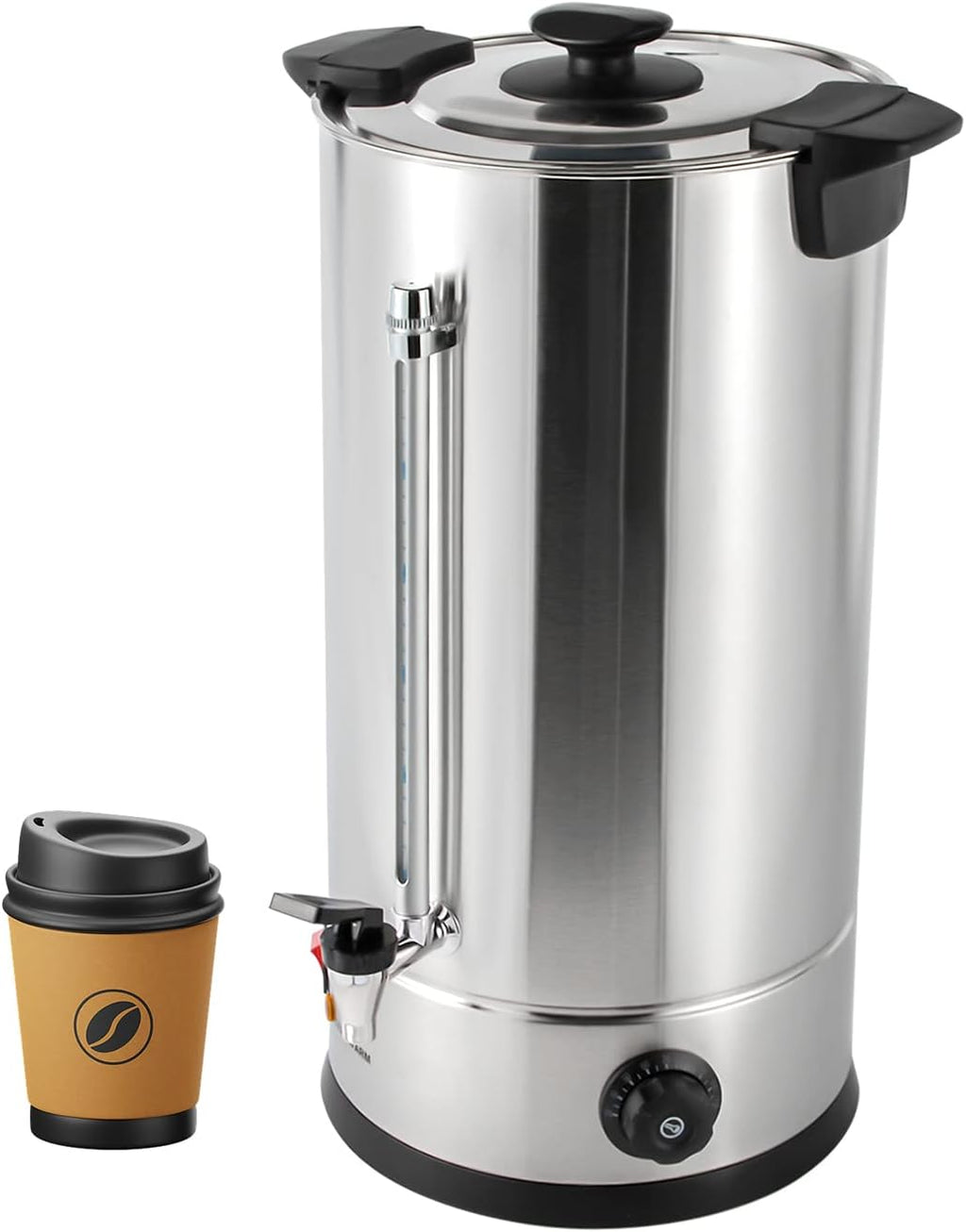 Commercial Coffee Urn Hot Water Urn with Thermostat Control, 1.4KW 25L/6.6Gal Temperature Adjustable(86-230°F) Commercial Coffee Pot Electric Percolator Coffee Pot for Home, Restaurant, Office