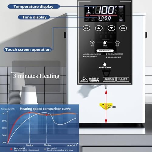 80L Electric Instant Hot Water Dispenser, Wall-Mounted Commercial Kettle for Tea & Coffee, Step-Heating Boiler Machine for Home & Office - Fast Hot Water Solution