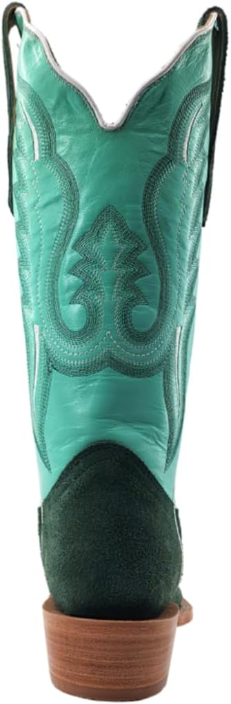 R. Watson Boots Womens Roughout Narrow Square Toe Cowboy Heel Leather Boot