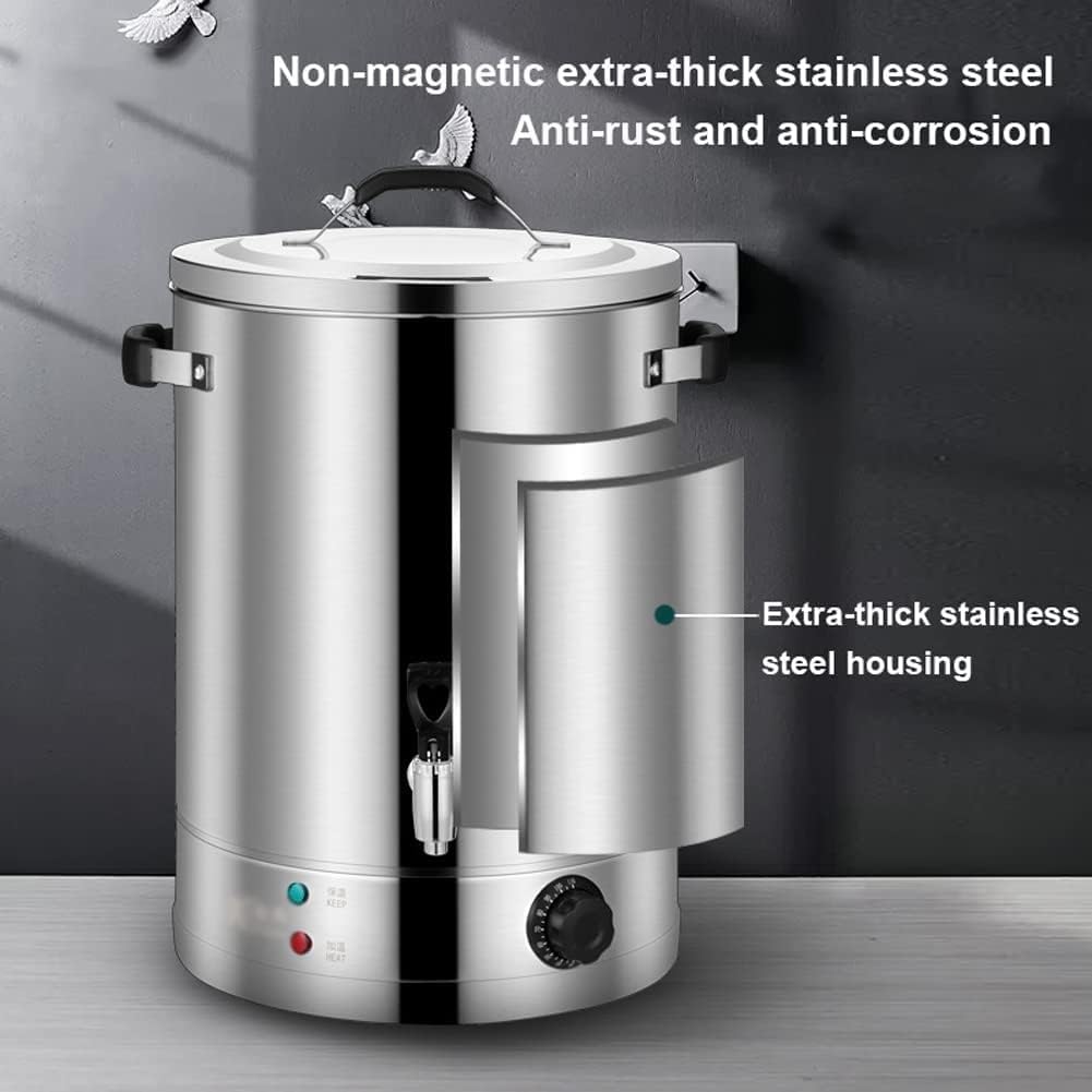 Stainless Steel Catering Urn 30-60L, High-Efficiency Hot Water Boiler for Home Parties, Ideal for Milk Tea & Beverages, Durable Commercial Hot Water Dispenser