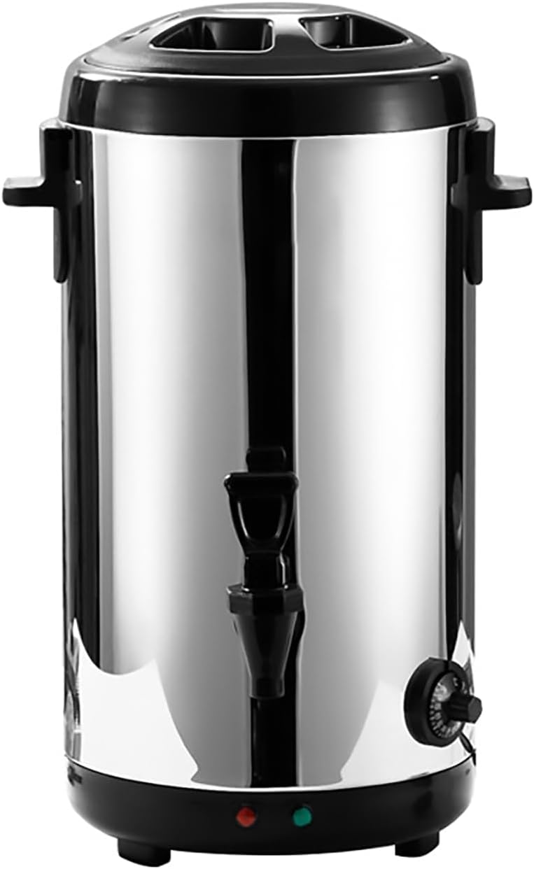 304 Stainless Steel Catering Urn, 8L/12L/16L/18L Hot Water Boiler Dispenser Heat Insulation Preservation Drink Commercial Milk Tea Dispenser Bucket for Cafe, Office, Home,18L