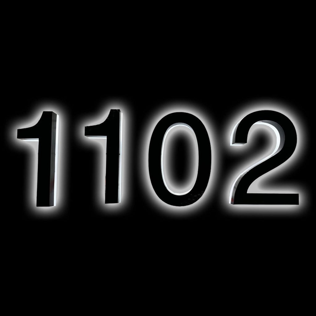 Illuminated LED House Numbers Modern, 18' Large Backlit LED House Numbers Plaque For Outside, Light Up Adresse Civique For Home, White Light,D