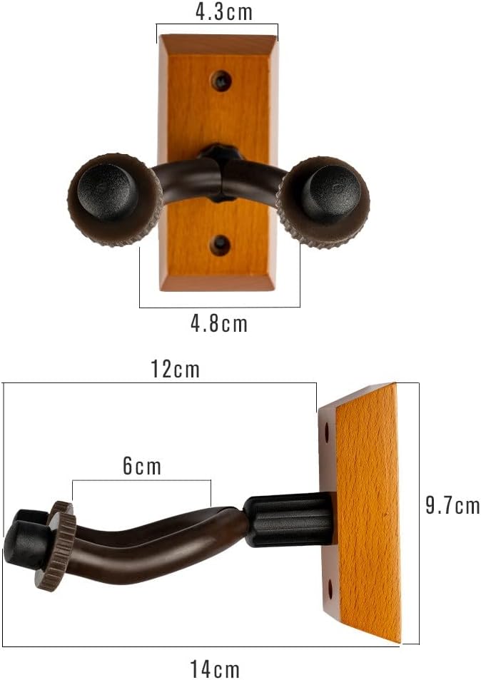 Guitar Hanger Hook Holder Stable And Wood Base Steel Hook Adjustable Wall Mount For Guitar Ukulele